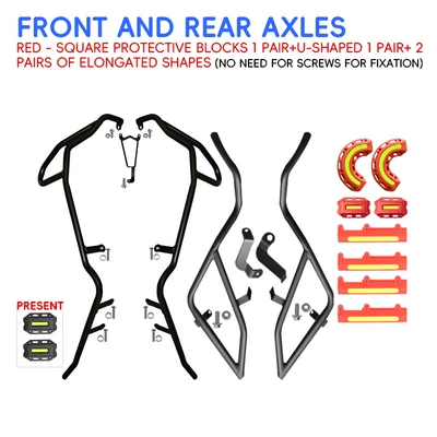 UHR150 crash guards, front and: Motorcycle bumper - black-carbon-steel-front-bumper-rear-bumper-red-protective-block