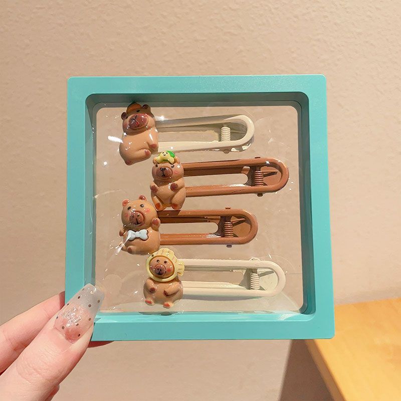 브라운 카피라 귀여운 덕빌 머리핀-기본