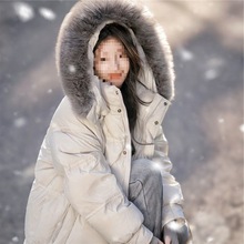 韩版中长款棉衣冬季带毛领棉服简约通勤风加棉加绒时尚保暖适合年