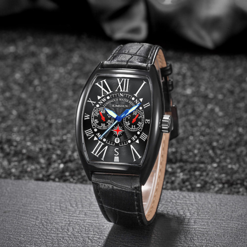 Cross-border Kingston brand watches men's fashion barrel-shaped watches luminous high-end quartz watches wholesale men's watches