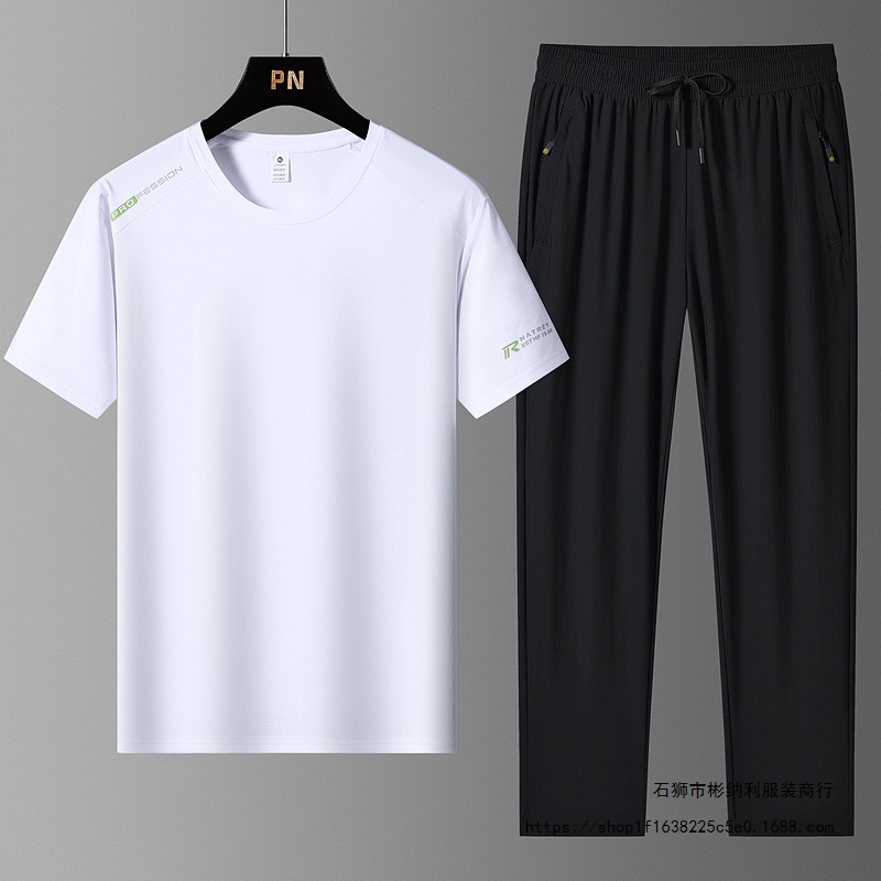 2025 camiseta de hielo de manga corta de tamaño grande hombre rápido secado manga corta de hielo de manga larga de dos piezas fabricantes al por mayor