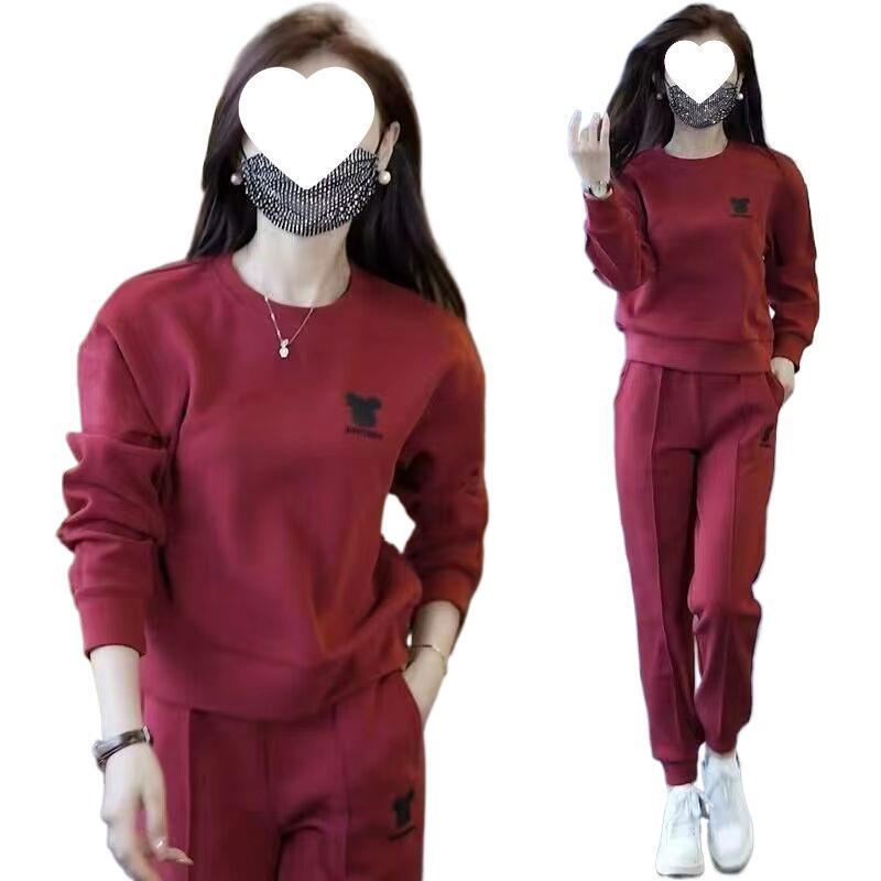 休闲运动套装女春秋季2025新款时尚洋气减龄大码卫衣跑步服两件套|undefined