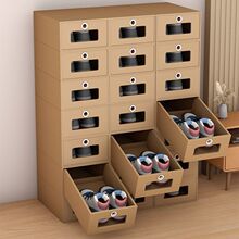 家居大视窗透明抽屉式鞋盒收纳鞋柜纸盒省空间防尘加高鞋子收纳盒