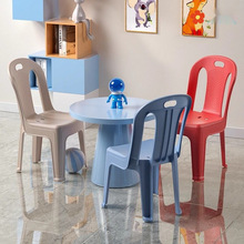 塑料靠背椅家用舒适久坐凳子加厚大人可坐换鞋凳地摊椅儿童餐椅