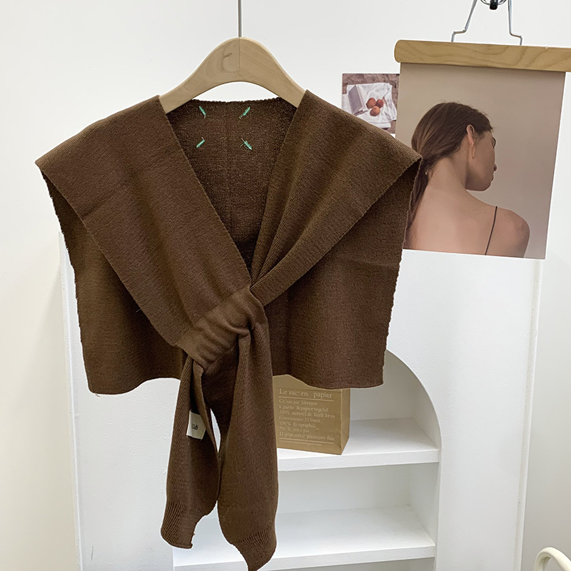 Chal de punto coreano nuevo hombro de oficina de color sólido aire acondicionado habitación exterior para proteger el cuello bufandas cálidas moda exterior
