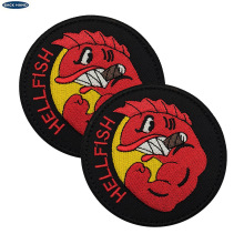 辛普森一家天地狱鱼队徽Flying Hellfish圆形徽章刺绣布贴背包贴