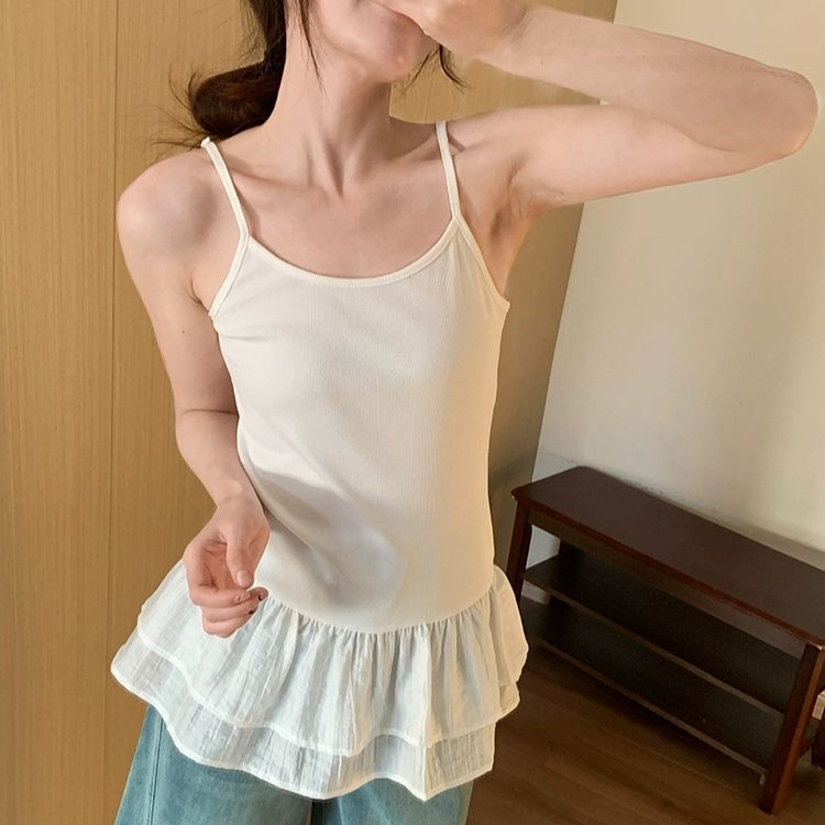 Words in the super all-match hand a small inner strap 2025 spring new Korean style stacked top vest