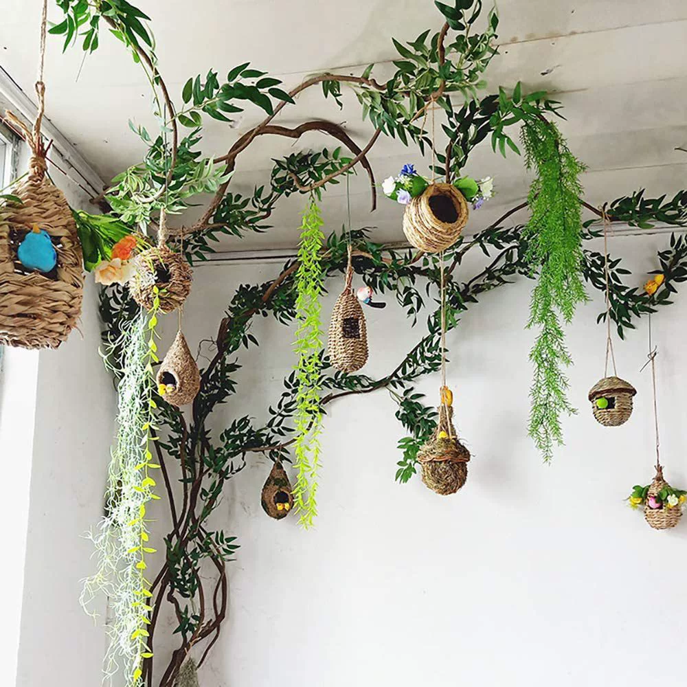 Трансграничные взрывы солома мини-Птичье гнездо креативная клетка ручной работы украшение сада скворечник экологический птичий домик