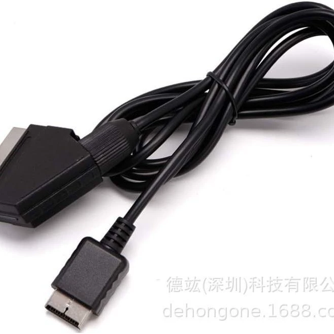 Applicable to PS PS2 PS3 game console Scart line broom thorough line 1.8 meters nickel plating