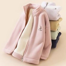 摇粒绒童装加绒外套儿童保暖冬款休闲中大儿童上衣加厚男女童衣服