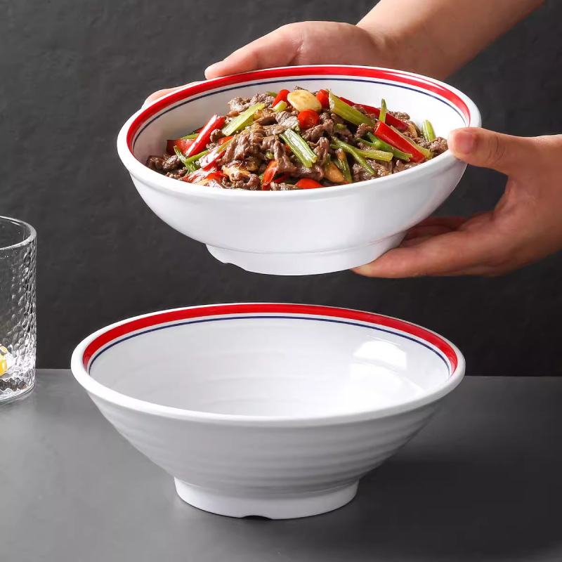 密胺餐具大碗猪脚饭商用湘菜圆形小炒摆菜碗中式辣椒炒肉盖浇饭碗|undefined