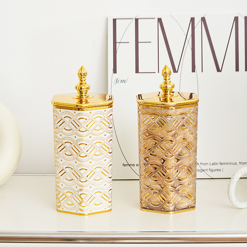 [Hexagon] Sealed Jar with Lid Plastic Pet Transparent Milky White Desktop Grain Jar Grain Storage Box