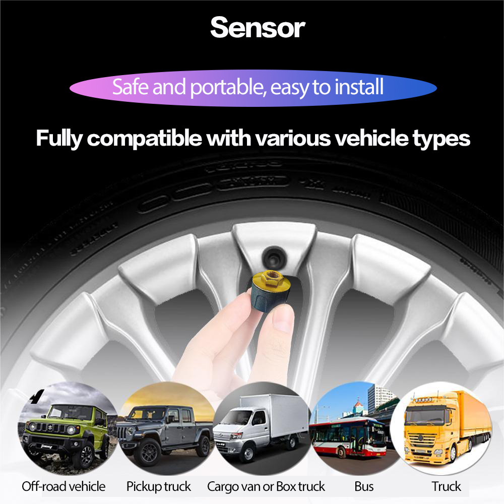 Truck 12-wheel dedicated solar external tire pressure monitoring system trailer truck tire pressure gauge detector high precision