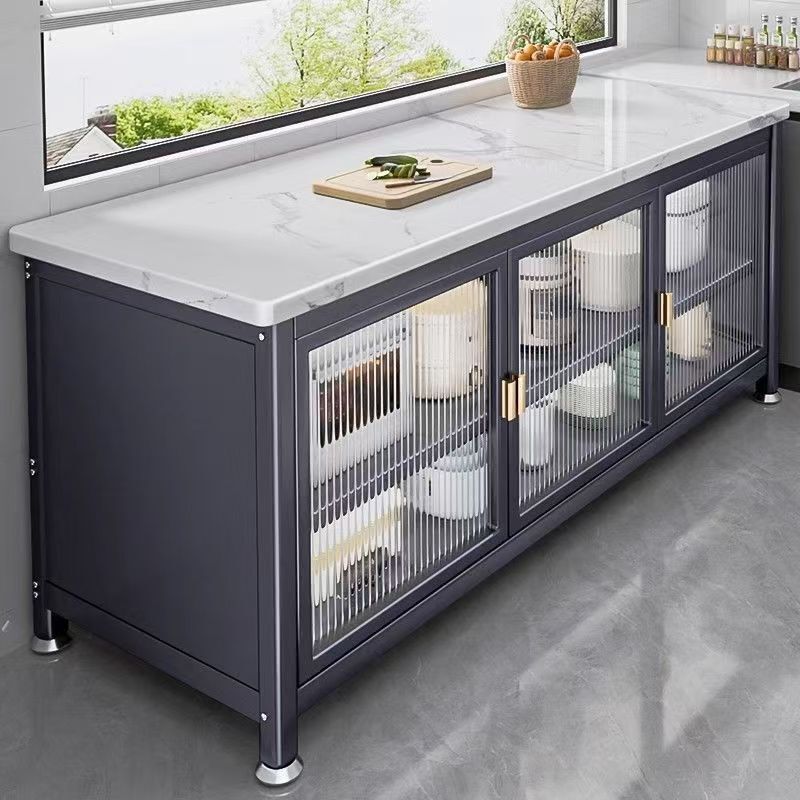 Home-use multi-layer adjustable slate cabinet, simple thickened storage cabinet, floor-standing storage cabinet, kitchen storage cabinet Home-use multi-layer adjustable slate cabinet, simple thickened storage cabinet, floor-standing storage cabinet, kitchen storage cabinet