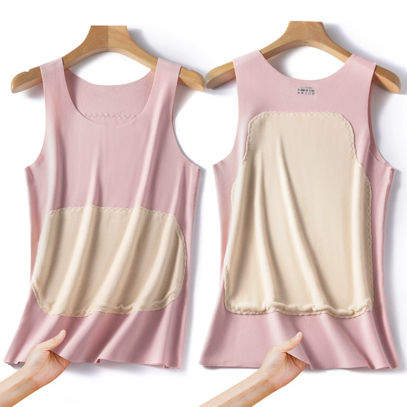 Женский бесшовный терможилет с нашивкой, Женский двухсторонний бархатный топ-рубашка с начесом, осенне-зимняя Доставка оптом