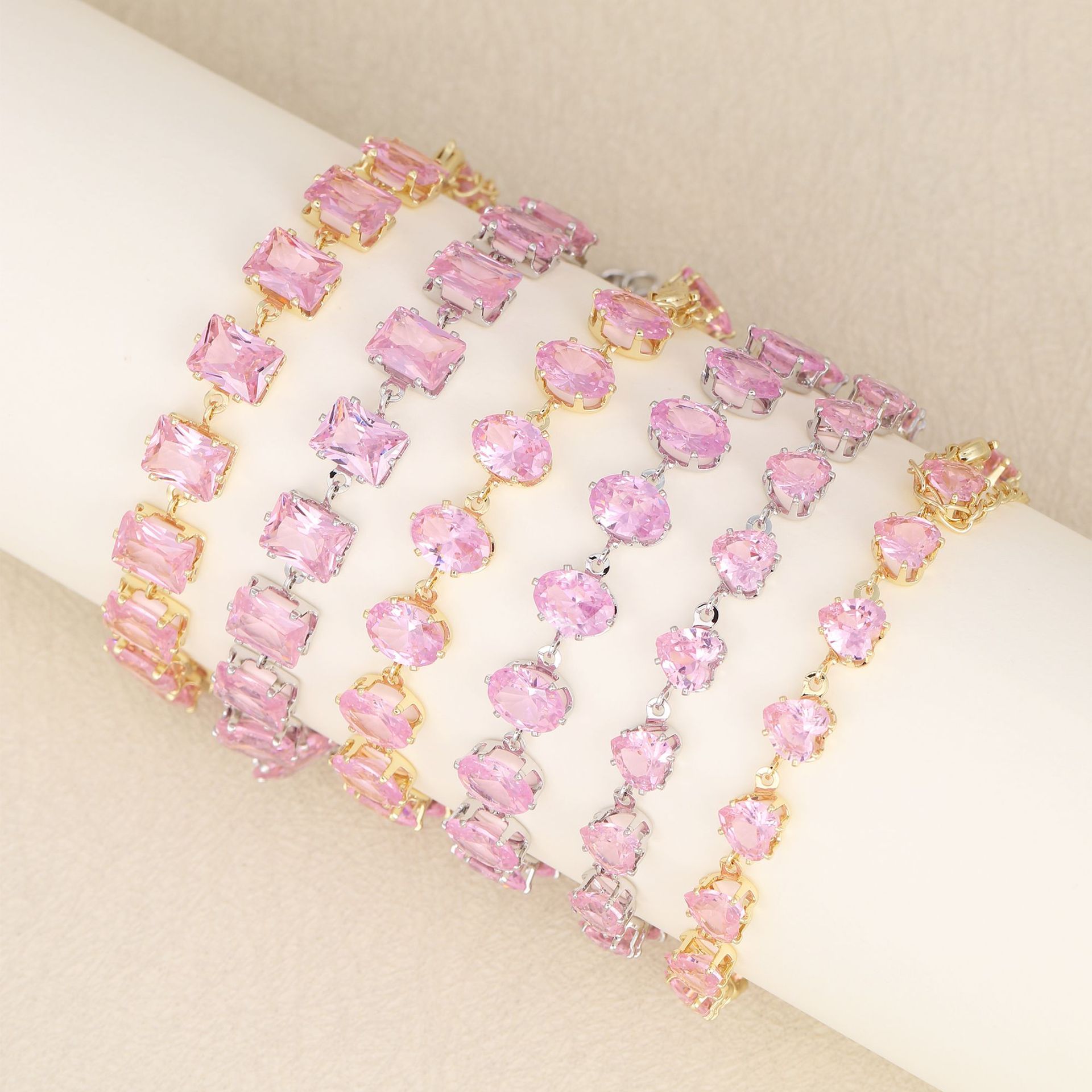 fashionable geometric bracelet with zircon