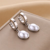 Golden earrings stainless steel, jewelry, European style, does not fade, pink gold, wholesale