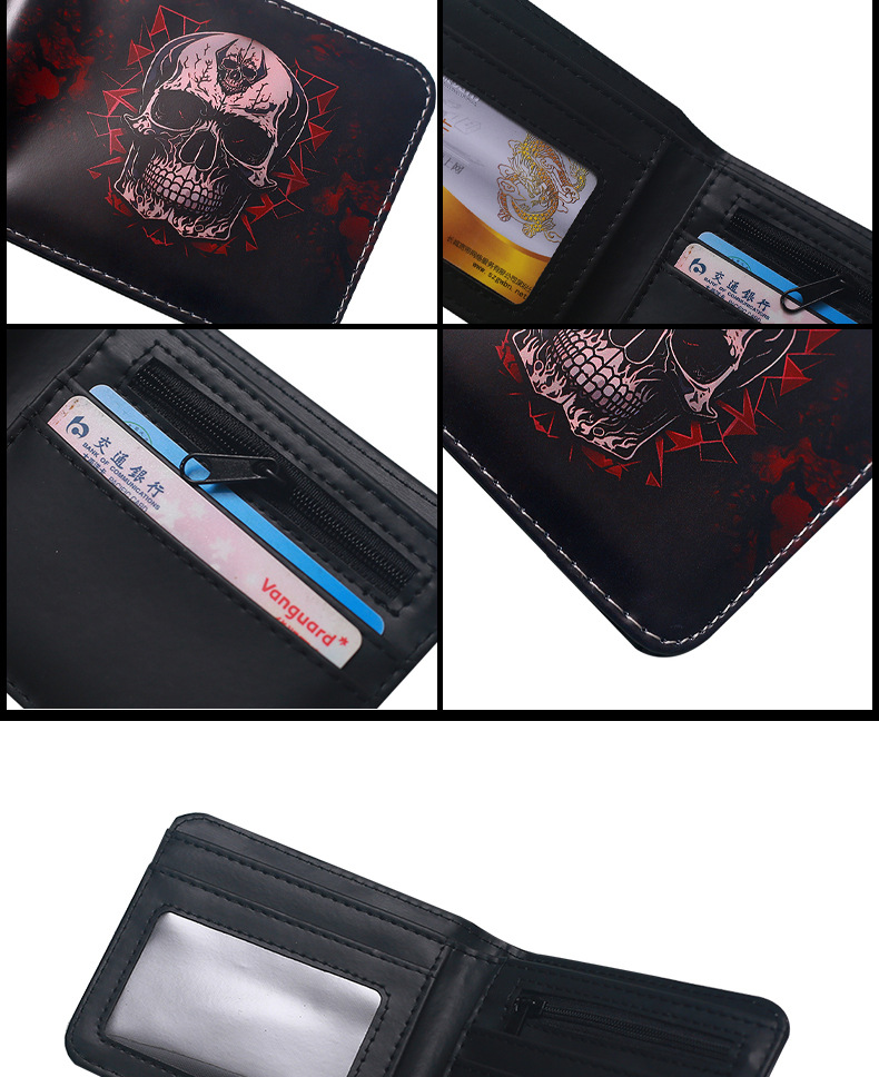 Unisex Skull PVC Open Wallets display picture 1