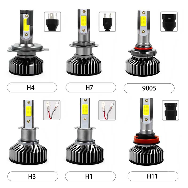 Linterna del coche 6500K F2 COB H4 H7 LED 9012 9005 H1 H11 LED luz modificada