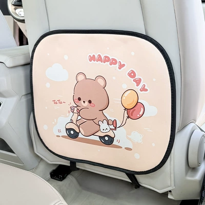 Car Seat Back Anti-Kick Pad, Kidsren's Chair back anti-kick pad - anti-kick-pad-cycling-bear-1-piece