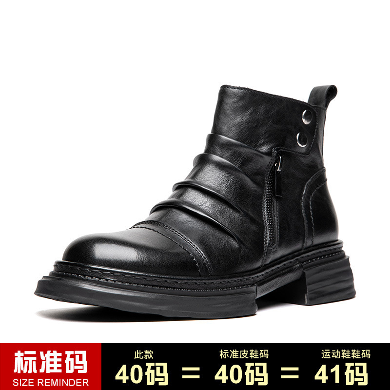 Men's Boots High Top Leather Workwear Winter Casual Mid Top Casual