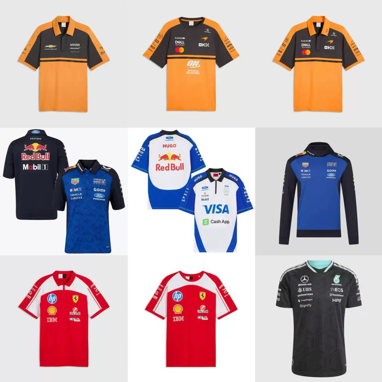 2026 Новая гоночная комбинезон Formula One Mercedes McLaren Ferrari Red Bull спортивный с короткими рукавами
