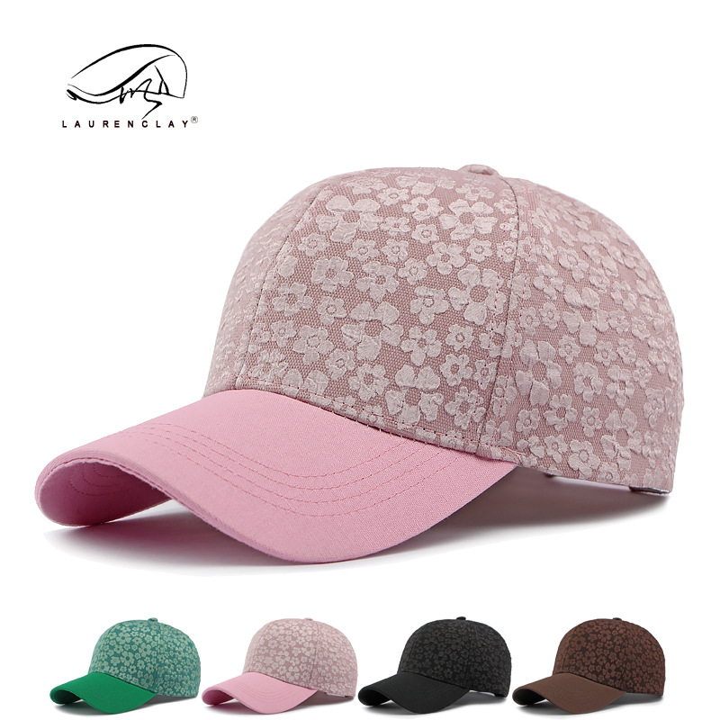 Transfronterizos de moda coreana pequeña sombrero de béisbol de flores rotas duro para mujeres primavera y verano al aire libre sombrero de sombra de sol de la marea