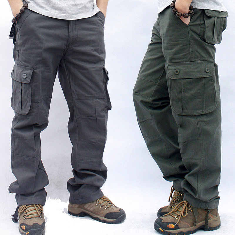 Wholesale Multi-Pocket Cargo Pants Casual Long Pants Straight-Leg Work Uniform Labor Protection Sports Loose Men's Pants Elastic Waist Wholesale Multi-Pocket Cargo Pants Casual Long Pants Straight-Leg Work Uniform Labor Protection Sports Loose Men's Pants Elastic Waist