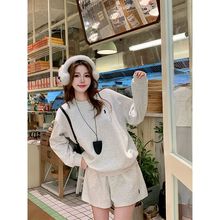 东大门韩国纯棉运动服时尚套装女学生宽松洋气显瘦卫衣休闲两件套