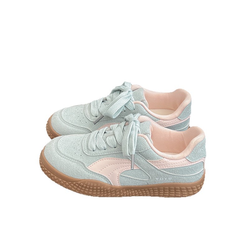 Zapatos de moda de ondas distantes de primavera y otoño de 2025, zapatos blancos de cabeza redonda para mujeres, zapatos de estudiantes casuales para mujeres.