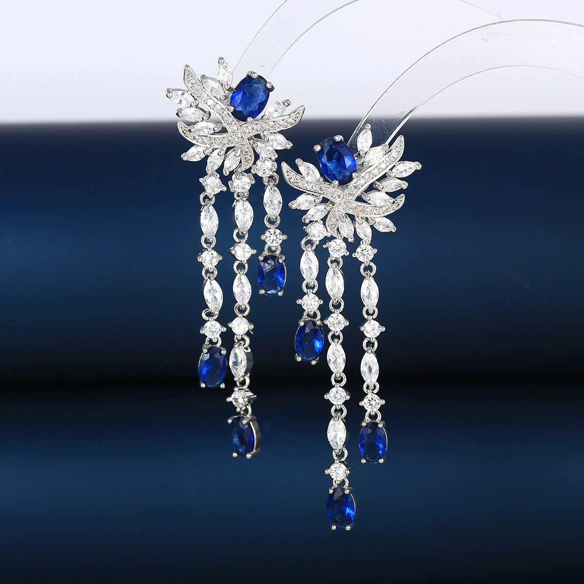 欧蒂娜 Accessory with tassels, earrings, universal silver needle, silver 925 sample, light luxury style