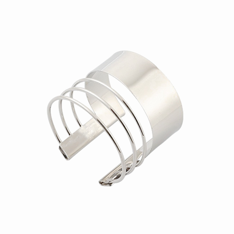 Joyería transfronteriza moda popular europea y americana brillante simple metal amplia superficie hueco pulsera de alta calidad fábrica al por mayor