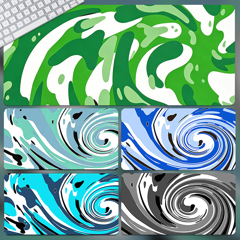 Abstract Color-Blocking Art Mouse Pad, Large Size, Thickened, Edge-Locking, Waterproof, Non-Slip, Ins-Style High-End Gaming Keyboard Pad