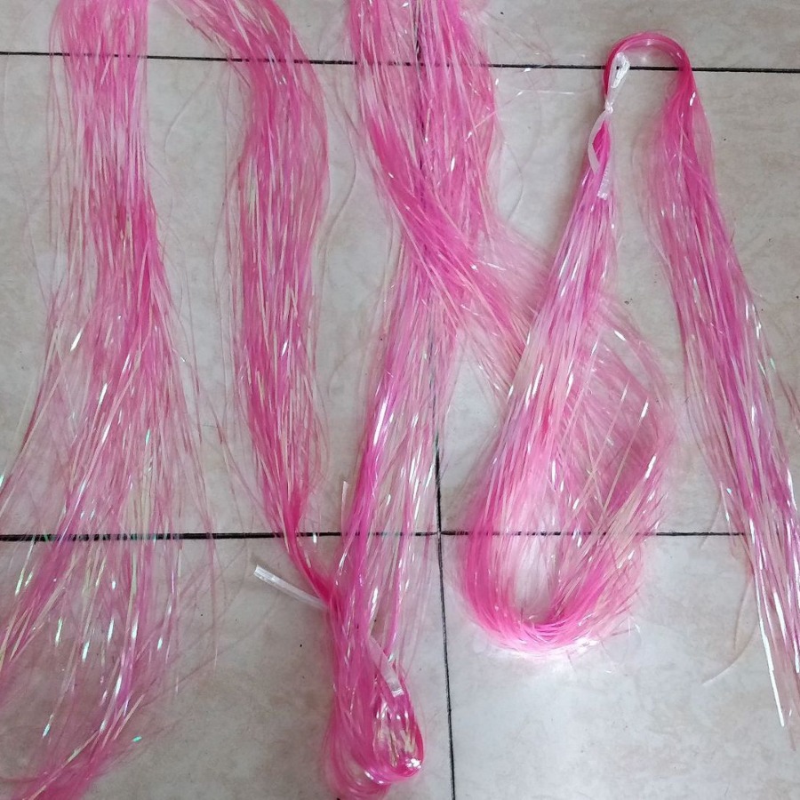 扁淡金黄丝装饰假鱼饵渔具路亚珍珠色粉色彩丝红五彩丝水晶丝片