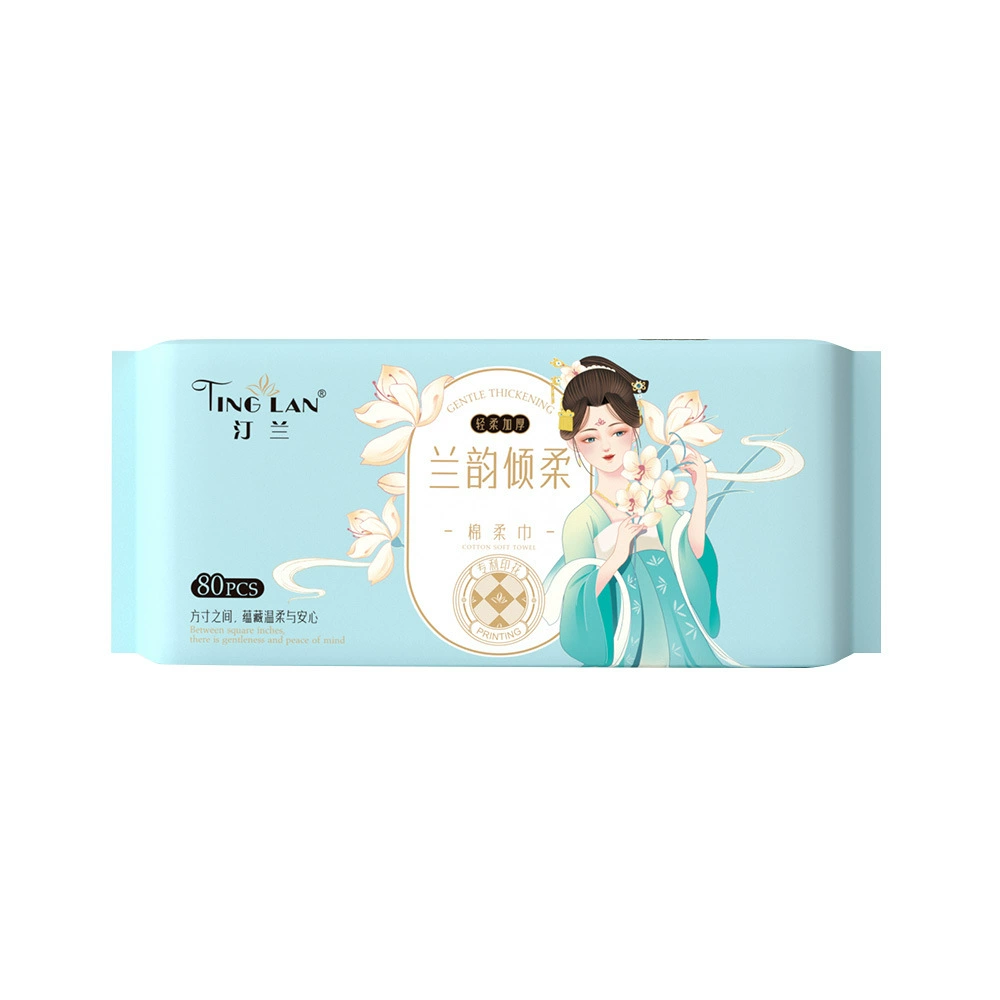 汀兰 Wet wipes for face washing from pearl, cleansing milk for face, increased thickness