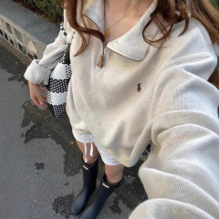 【原版原标可扫码】RL拉夫劳伦卫衣小马标半拉链卫衣翻领男女同款