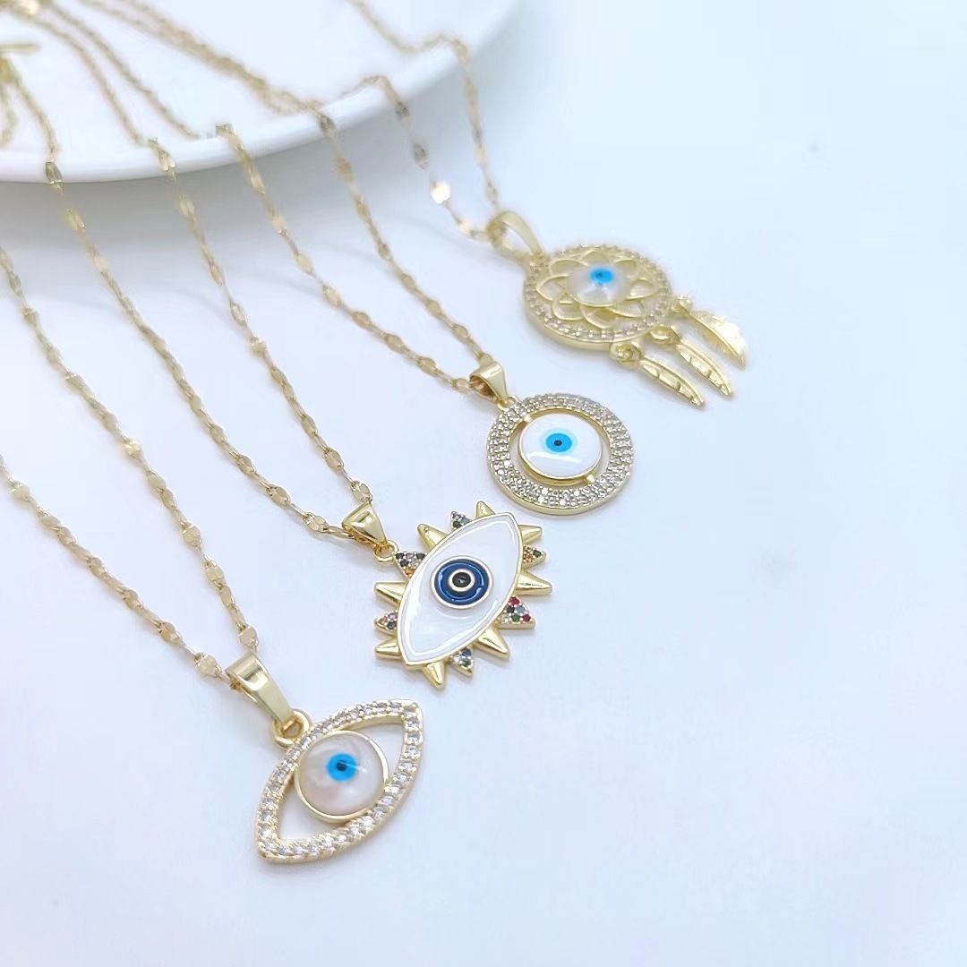 Womenu0027S Retro Fashion Geometric Titanium Steel Necklace Eye Stainless Steel Necklaces