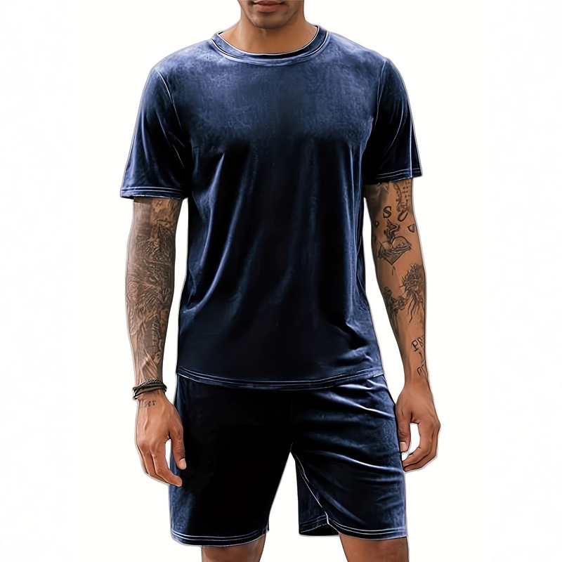 【European Size】Cross-Border Men's Knitted Fabric Crew Neck Lightweight Personalized Casual Pure Cotton T-Shirt 【European Size】Cross-Border Men's Knitted Fabric Crew Neck Lightweight Personalized Casual Pure Cotton T-Shirt