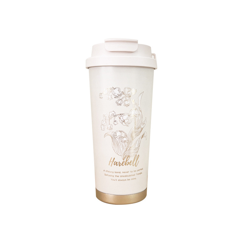 スズランコーヒーカップ高颜値シンプル保温カップ316ステンレスカップストローカップ屋外携帯カップ|undefined