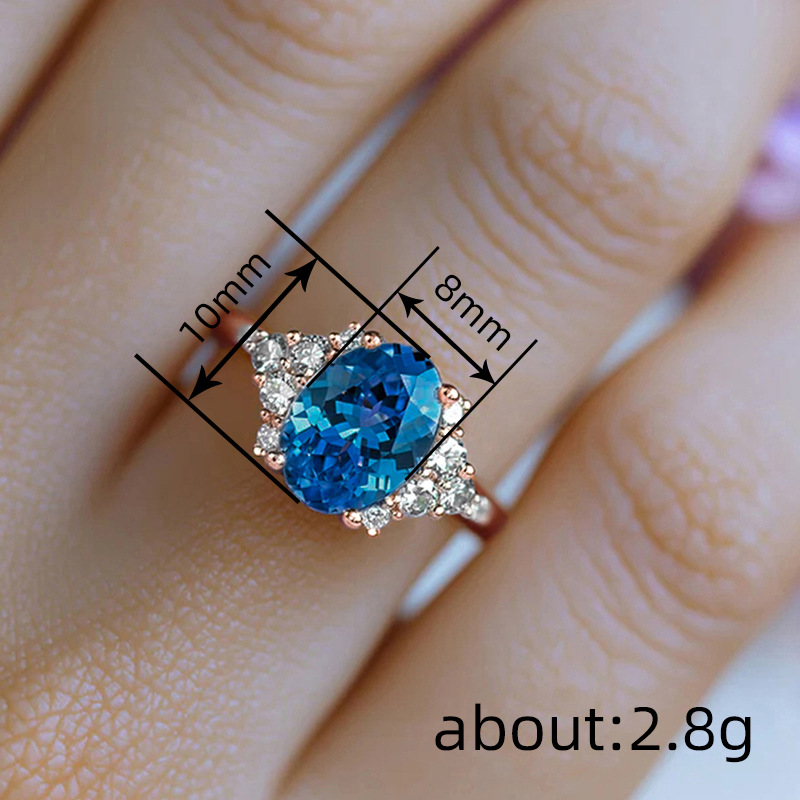 Ocean Style Imitation Sapphire Transparent Ring For Women_voghion.com