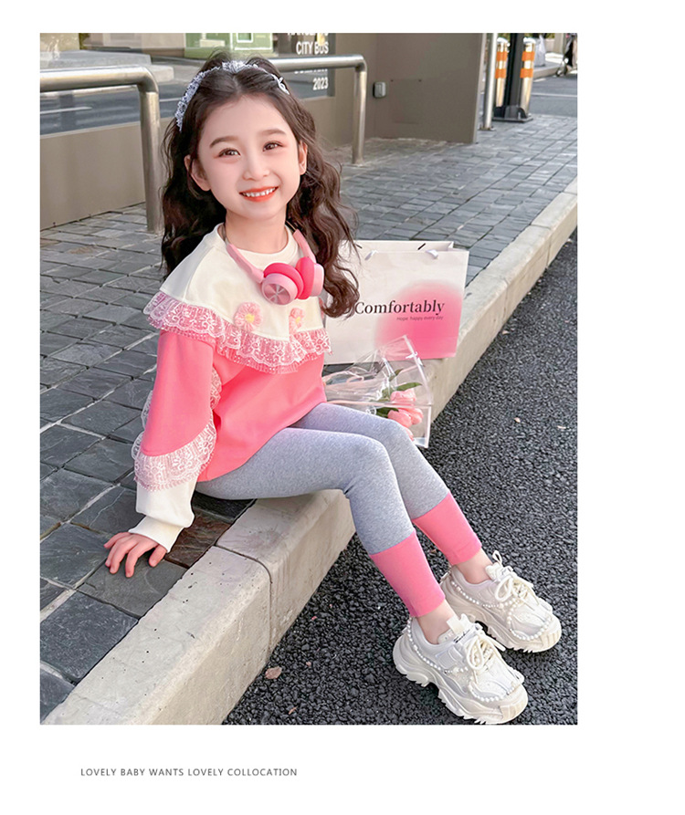 Dräi Blummen Ënnerwäsch 2024 Fréijoer Nei Moudeg Kanner- a Meedercher Sport Zweedeel Set_voghion.com