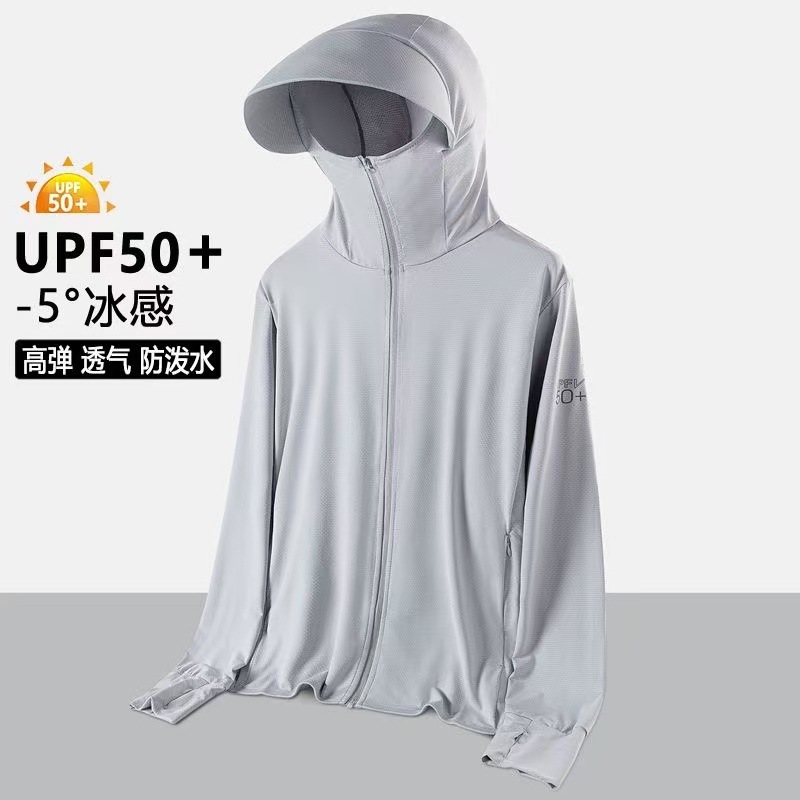 Van Kesi Sunscreen Suit UV Protection upf50 Household Ice Silk Suit for Men and Women Summer Lightweight Breathable Fishing Suit for Men