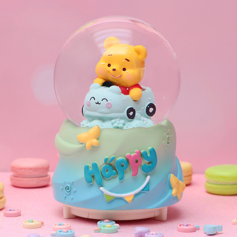 かわいい漫画レインボーポニークリスタルボールオルゴール女の子プリンセス誕生日ギフト雪回転オルゴール|undefined