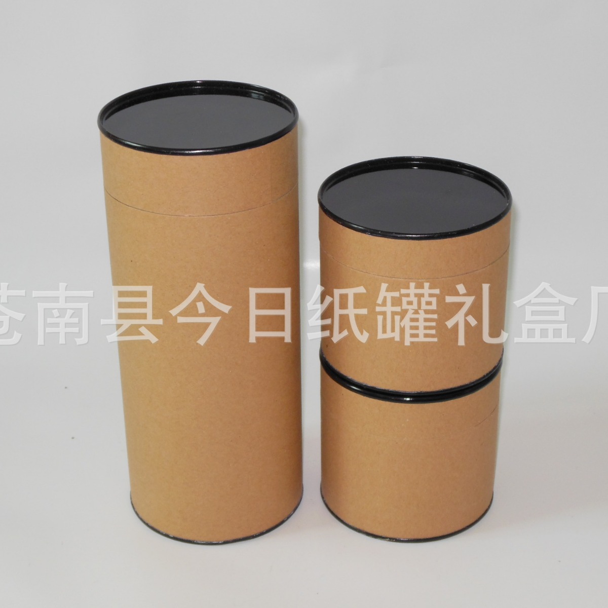 圆形牛皮花茶纸罐定 做马口铁牛皮纸食品纸罐 茶叶纸罐 T恤纸罐