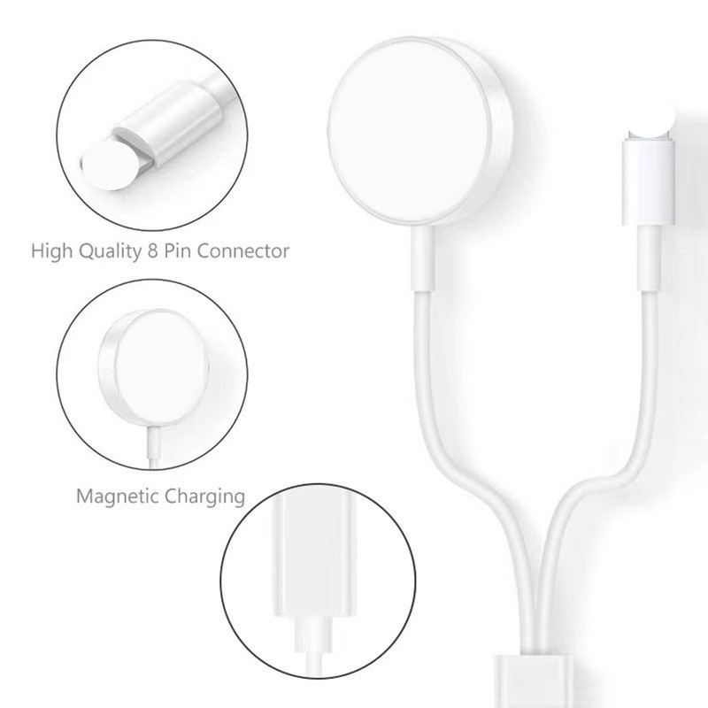 3-in-1 Apple Watch kabelloses Ladegerät mit magnetischer Saugung, 1 bis 3 iWatch8 magnetische Ladekabel, Schnellladekompatibilität