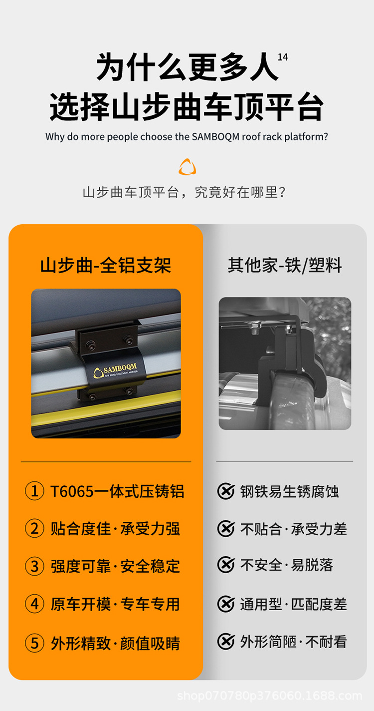 Jietu Traveler Roof Platform, Shanhai T2 Roof Rack, Roof Frame, Ladder, Backpack, Aluminum Alloy Roof Luggage Rack