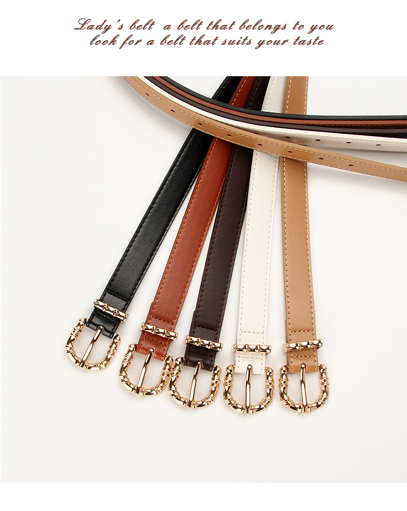 New style women's bamboo alloy pin buckle casual versatile thin belt clothing matching belt jeans belt _voghion.com