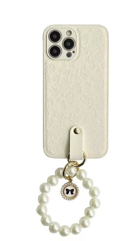 Pearl + blanco realzado pequeño floral ty