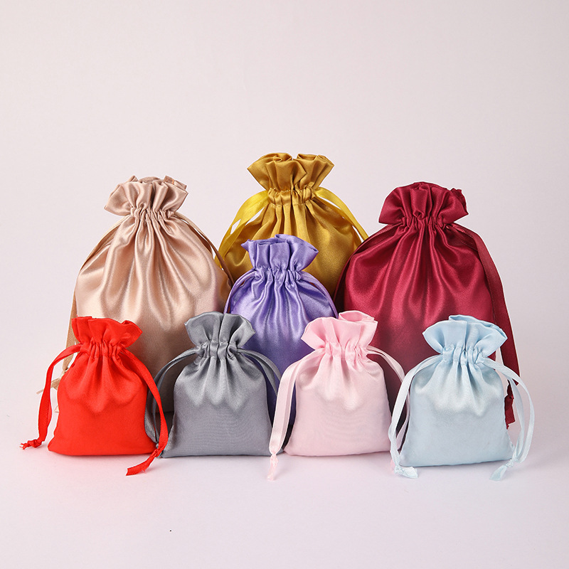 Ready-Made Satin Bags, Jewelry Bags, Wig Bags, Dust-Proof Drawstring Satin Bags, Custom Logo Ready-Made Satin Bags, Jewelry Bags, Wig Bags, Dust-Proof Drawstring Satin Bags, Custom Logo