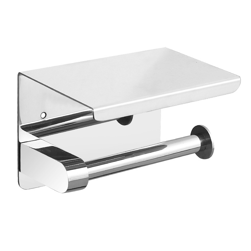 Soporte para toallas de papel de acero inoxidable 304 en la pared Soporte para rollos de papel Estante para teléfono móvil Cadena de baño Estante de papel higiénico para baño de hotel